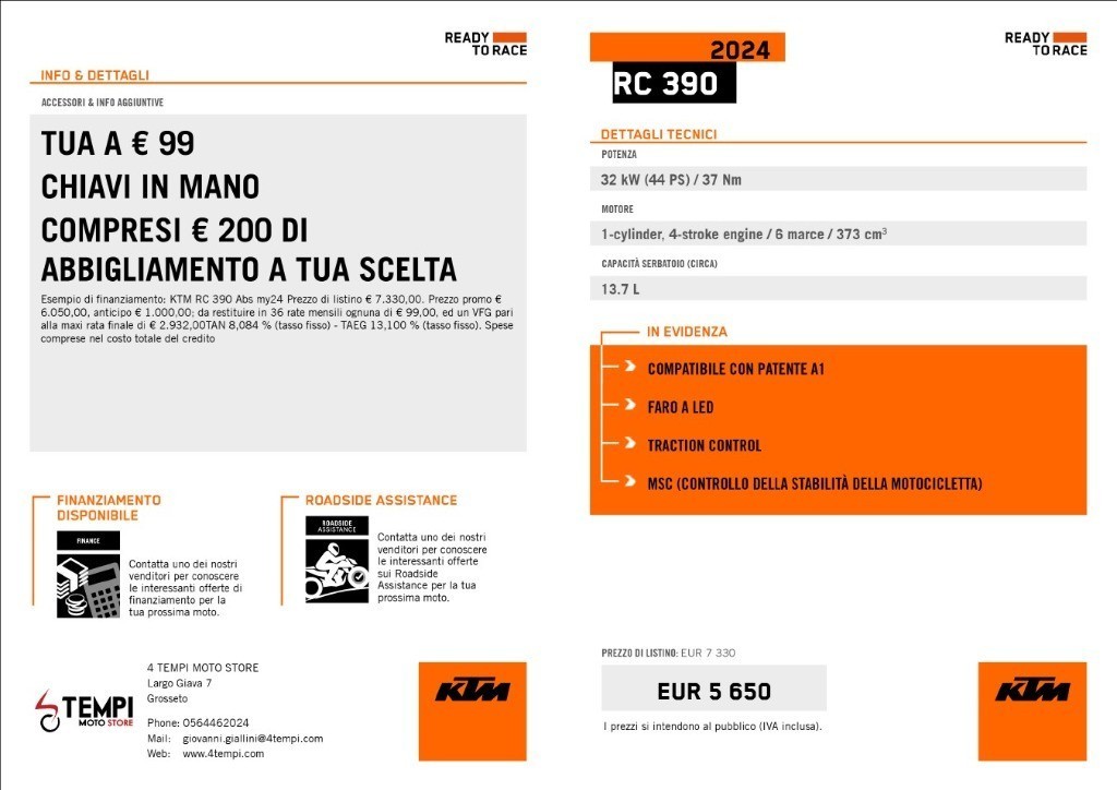 KTM 390 RC Abs